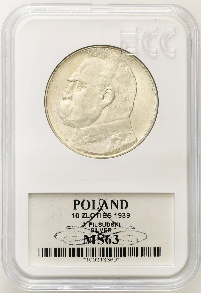 II RP. 10 złotych 1939 Piłsudski - ŁADNY
